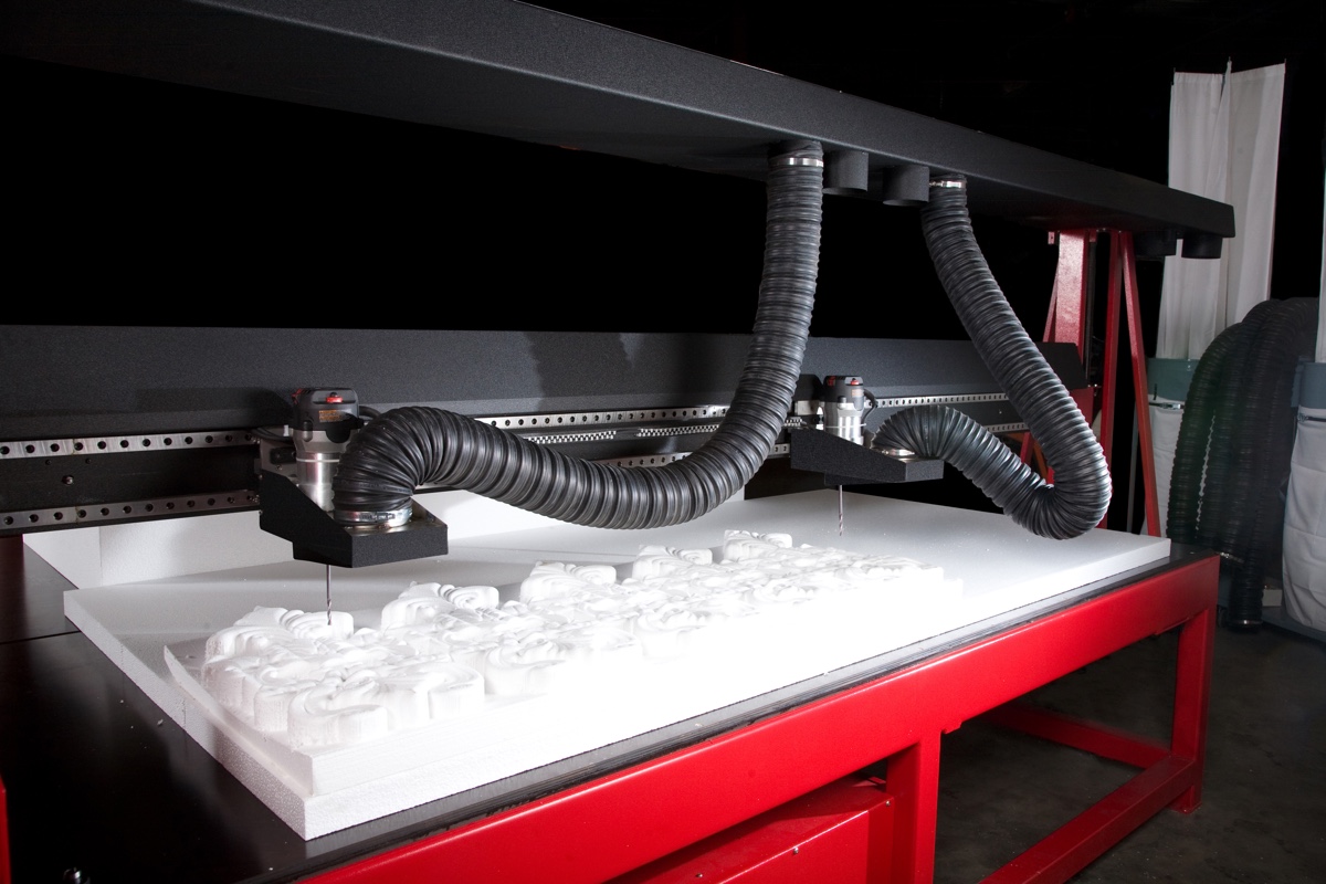 Foam material sample for cnc-routing